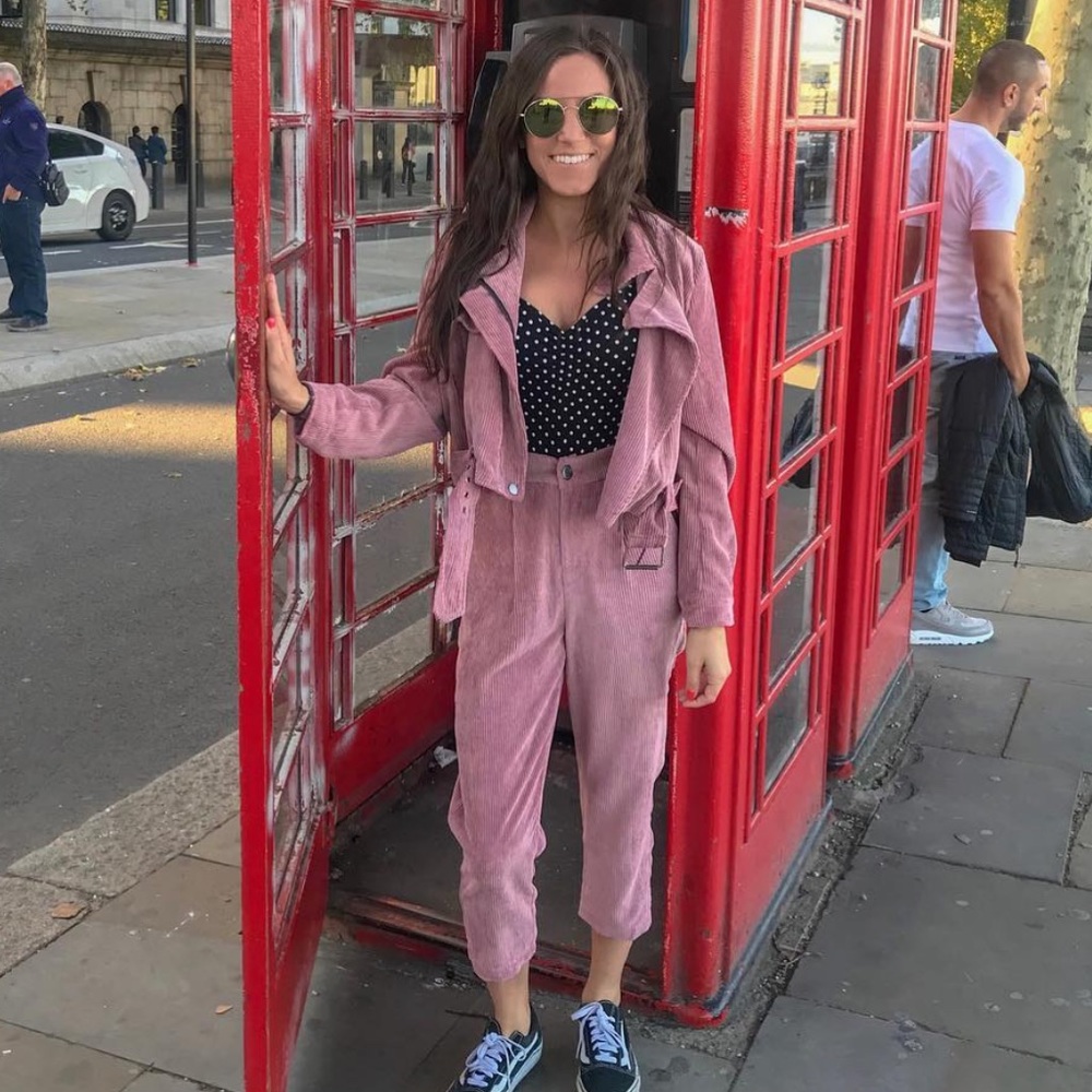 Nasty gal pink corduroy set- pants & jacket